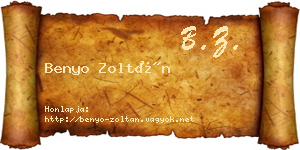 Benyo Zoltán névjegykártya