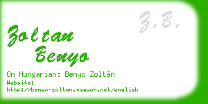 zoltan benyo business card